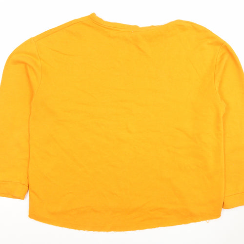 Zara Trafaluc Womens Yellow Pullover Sweatshirt Size S Long Sleeve