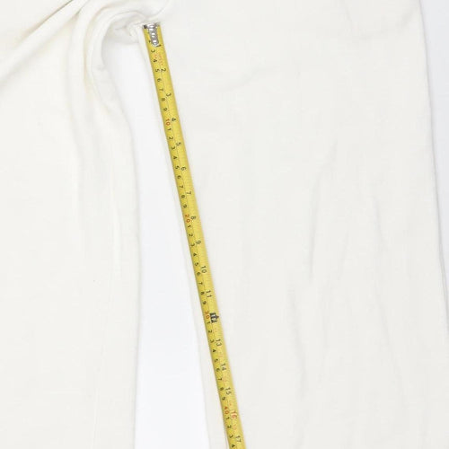 Stradivarius Women’s White XS Straight Sweatpants Elastic Waist