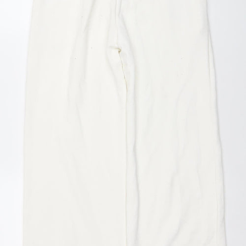 Stradivarius Women’s White XS Straight Sweatpants Elastic Waist