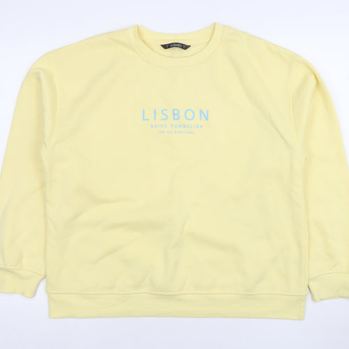 Dunnes Women Yellow Lisbon Print Pullover Sweatshirt Size M
