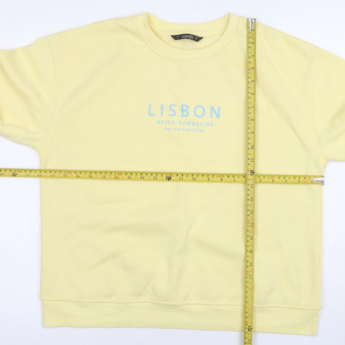 Dunnes Women Yellow Lisbon Print Pullover Sweatshirt Size M