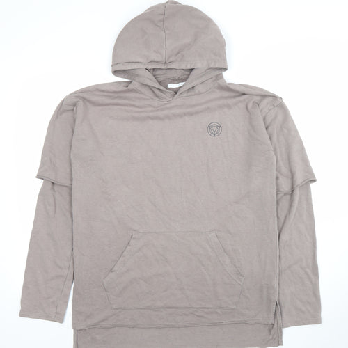 Next Boys Beige Pullover Hoodie 15 Years Long Sleeve Cotton Blend Casual