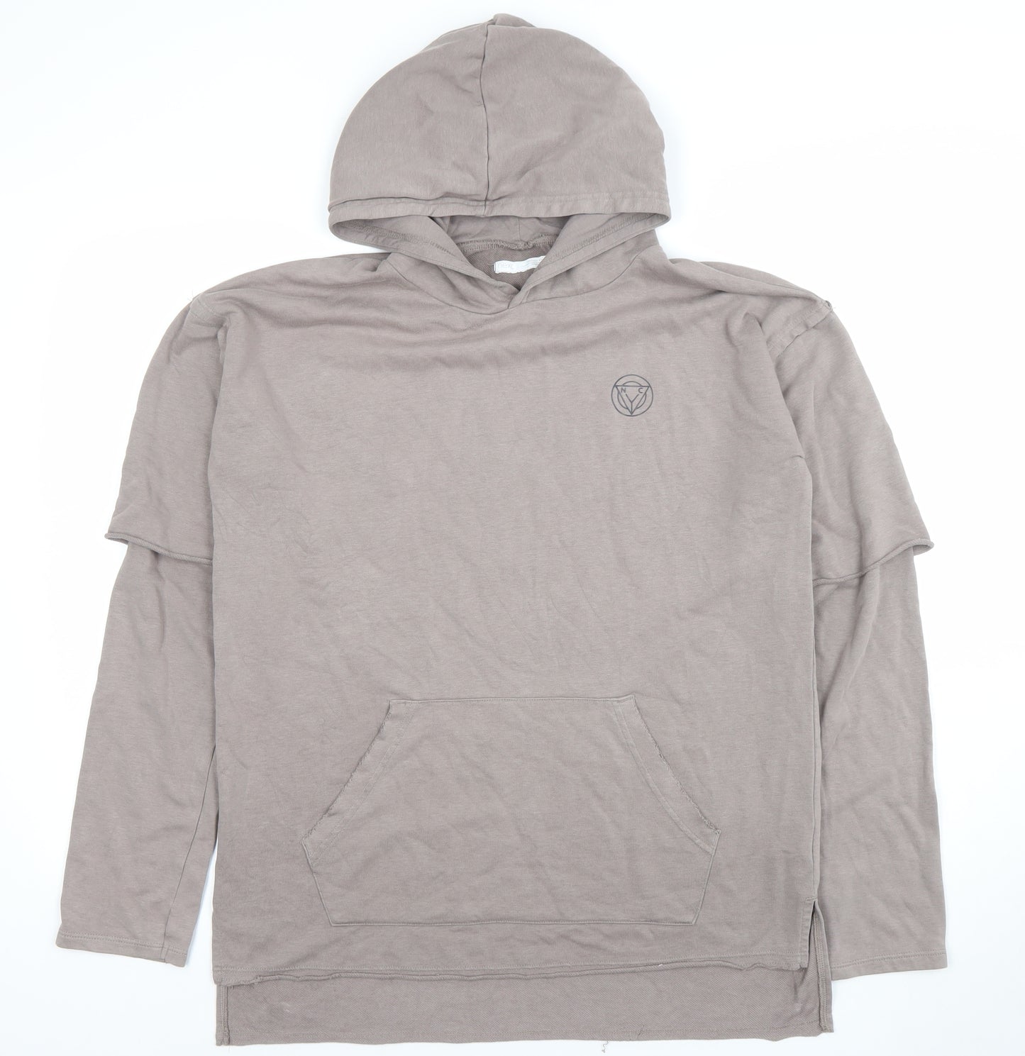 Next Boys Beige Pullover Hoodie 15 Years Long Sleeve Cotton Blend Casual