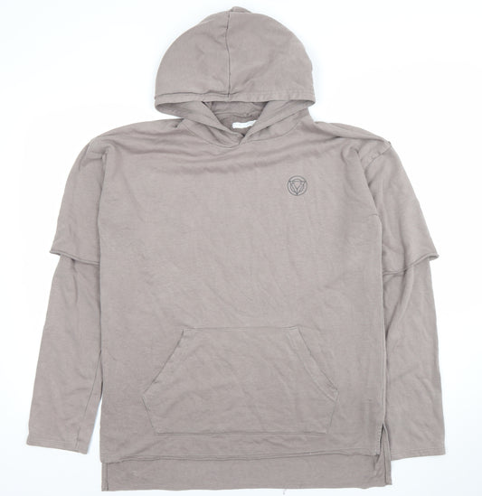 Next Boys Beige Pullover Hoodie 15 Years Long Sleeve Cotton Blend Casual