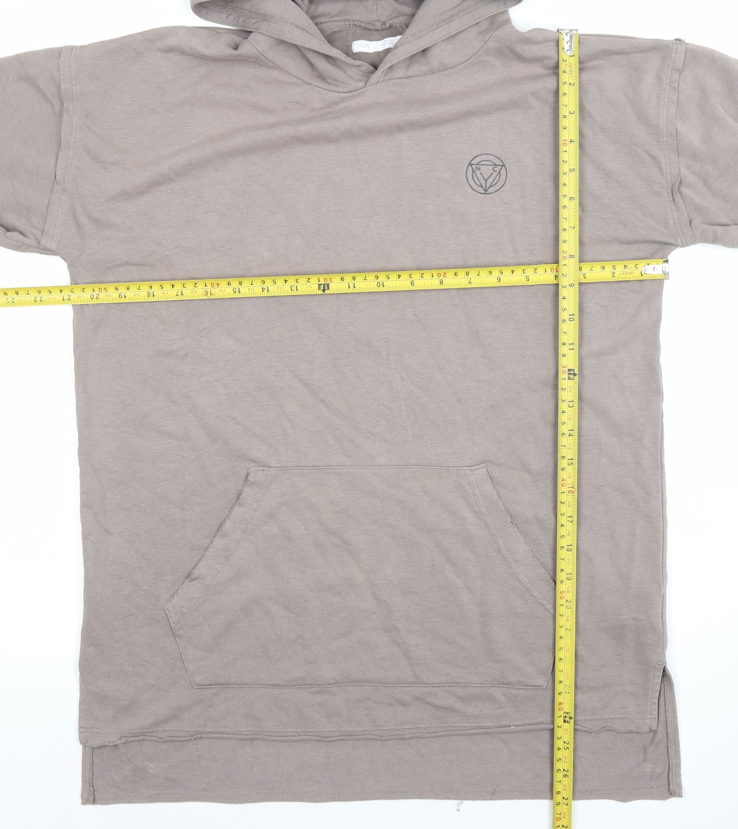 Next Boys Beige Pullover Hoodie 15 Years Long Sleeve Cotton Blend Casual