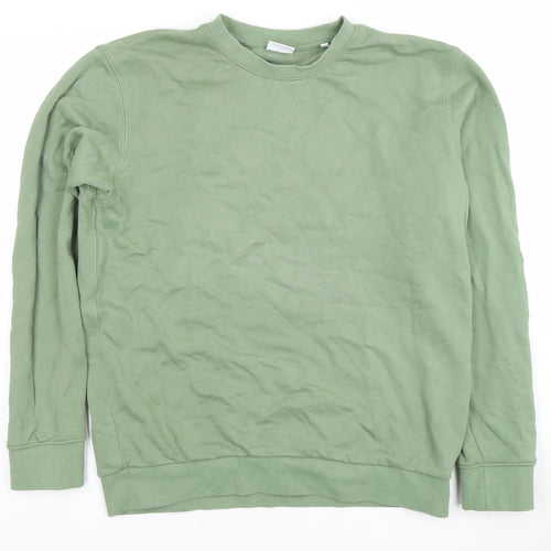 Celio Women Khaki Green Crew Neck Pullover Sweatshirt Size M