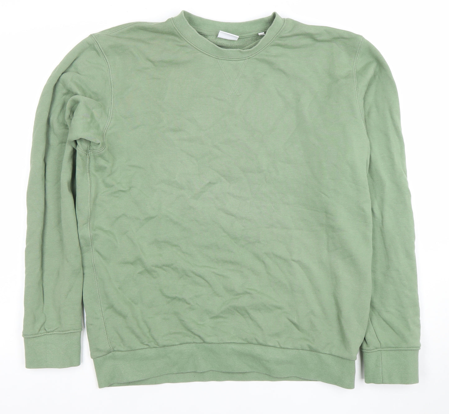 Celio Women Khaki Green Crew Neck Pullover Sweatshirt Size M