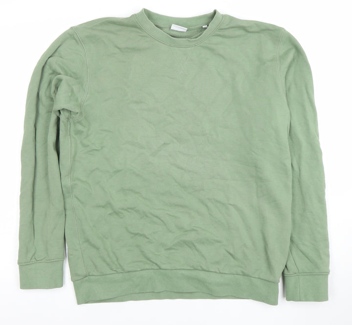 Celio Women Khaki Green Crew Neck Pullover Sweatshirt Size M