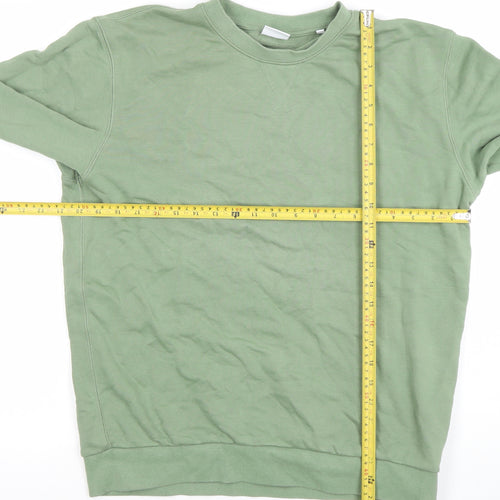 Celio Women Khaki Green Crew Neck Pullover Sweatshirt Size M
