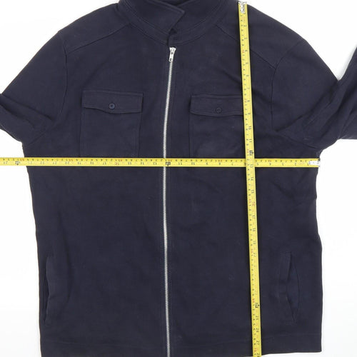 River Island Men's Blue Full Zip Sweatshirt Size L