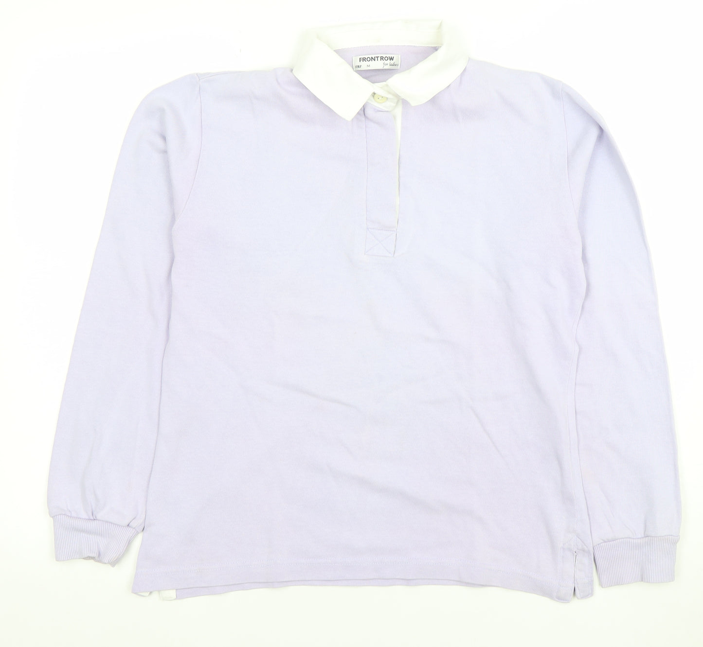 Front Row Womens Lilac Long Sleeve Henley Sweatshirt Medium 100% Cotton