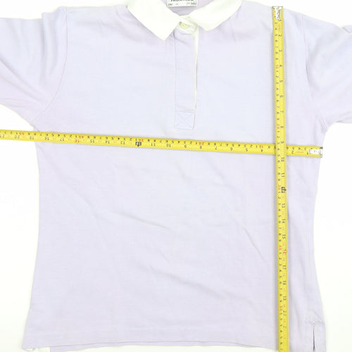 Front Row Womens Lilac Long Sleeve Henley Sweatshirt Medium 100% Cotton