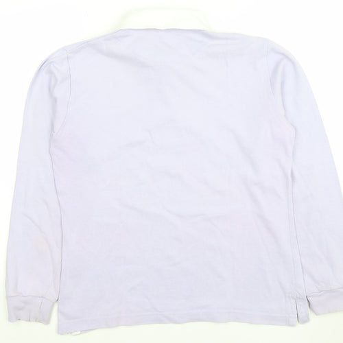 Front Row Womens Lilac Long Sleeve Henley Sweatshirt Medium 100% Cotton