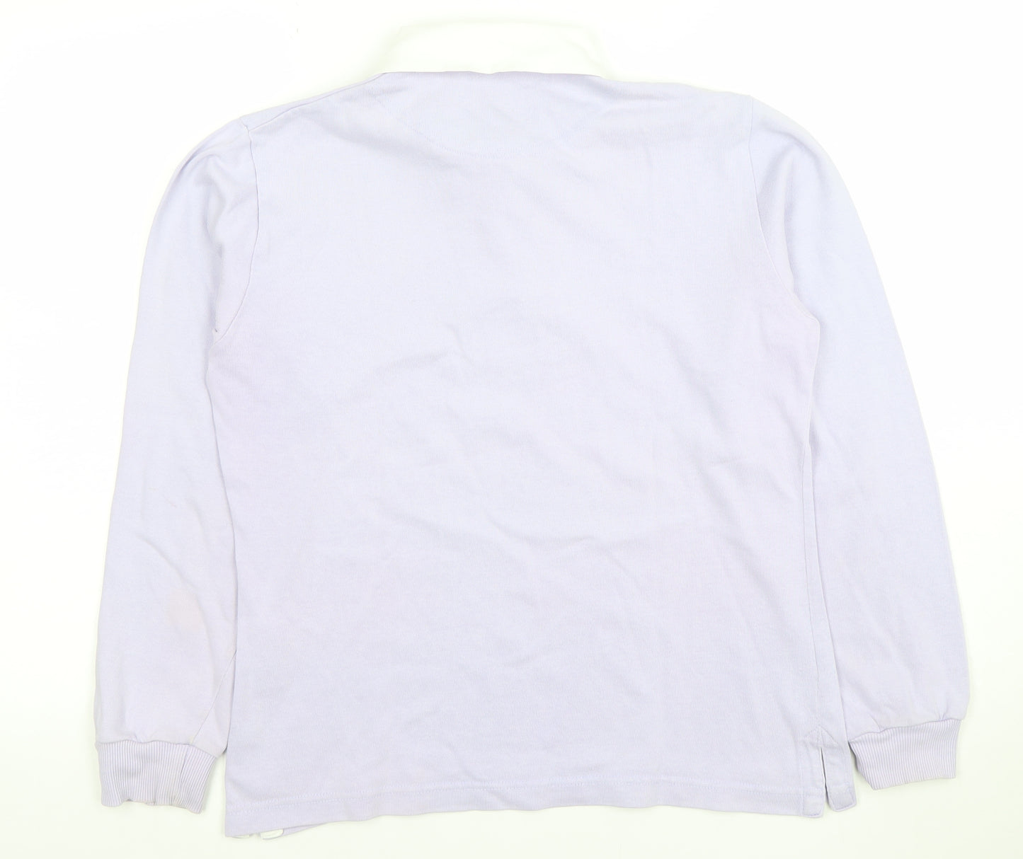 Front Row Womens Lilac Long Sleeve Henley Sweatshirt Medium 100% Cotton