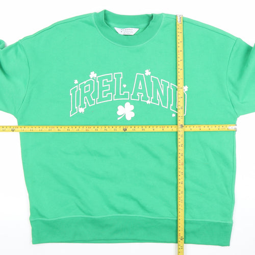 Primark Women's Green Ireland Graphic Pullover Sweatshirt Size M