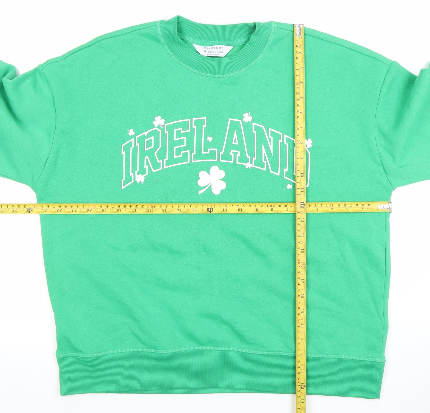 Primark Women's Green Ireland Graphic Pullover Sweatshirt Size M