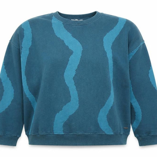 Pull&Bear Pacific Republic Blue Cotton Blend Women's Sweatshirt Size S