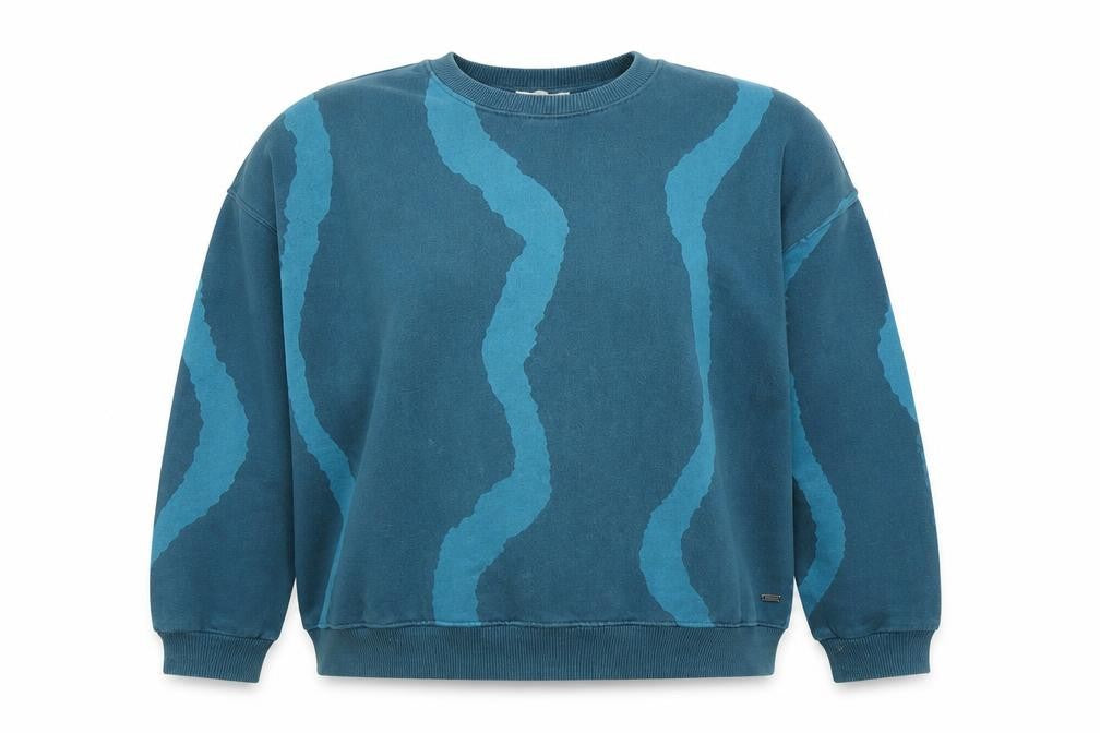 Pull&Bear Pacific Republic Blue Cotton Blend Women's Sweatshirt Size S