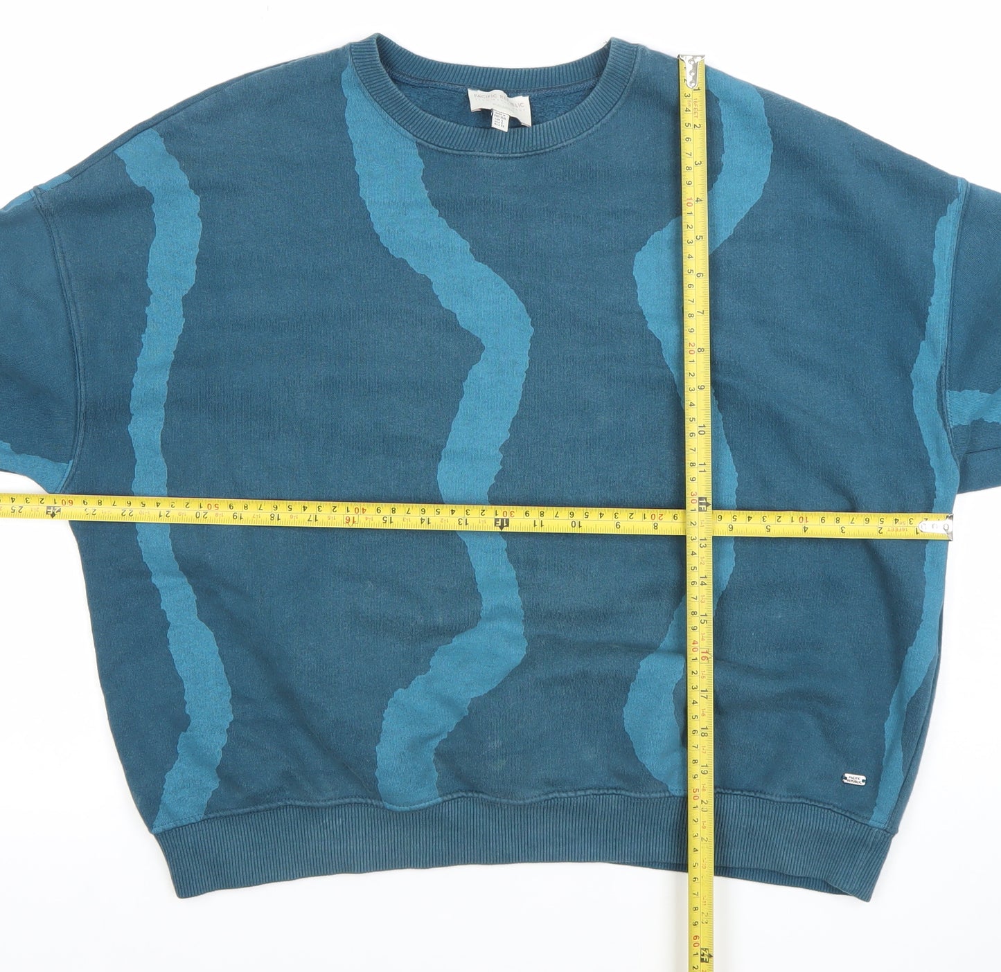 Pull&Bear Pacific Republic Blue Cotton Blend Women's Sweatshirt Size S