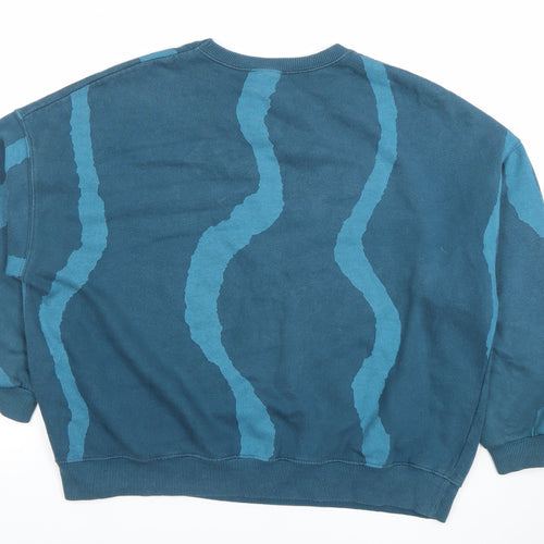 Pull&Bear Pacific Republic Blue Cotton Blend Women's Sweatshirt Size S