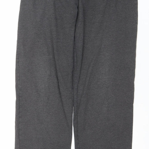 Marks and Spencer Women Black Cotton Blend Straight Leg Activewear Trousers Size 14