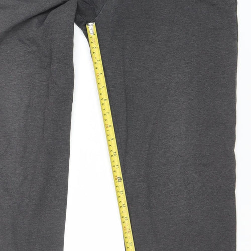 Marks and Spencer Women Black Cotton Blend Straight Leg Activewear Trousers Size 14