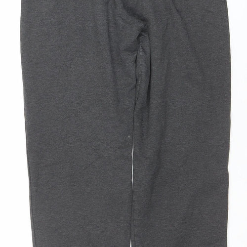 Marks and Spencer Women Black Cotton Blend Straight Leg Activewear Trousers Size 14