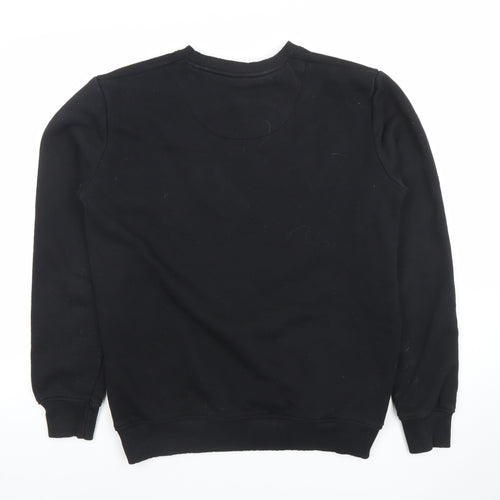 Pull & Bear Men's Black Skull Embroidered Sweatshirt Size S