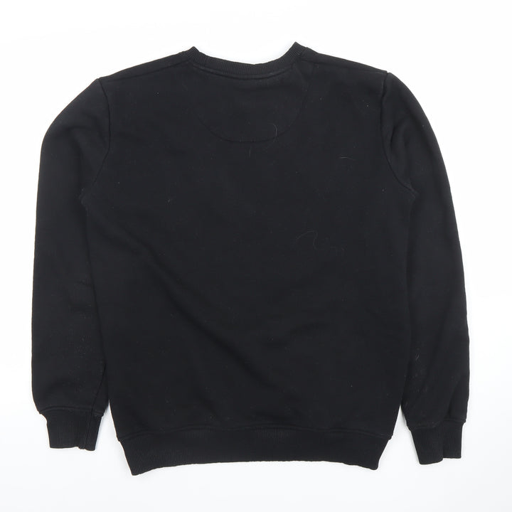 Pull & Bear Men's Black Skull Embroidered Sweatshirt Size S