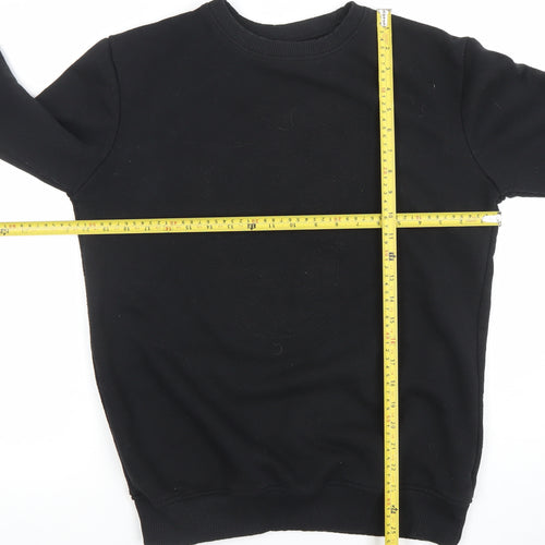 Pull & Bear Men's Black Skull Embroidered Sweatshirt Size S