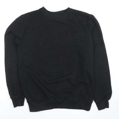 Pull & Bear Men's Black Skull Embroidered Sweatshirt Size S