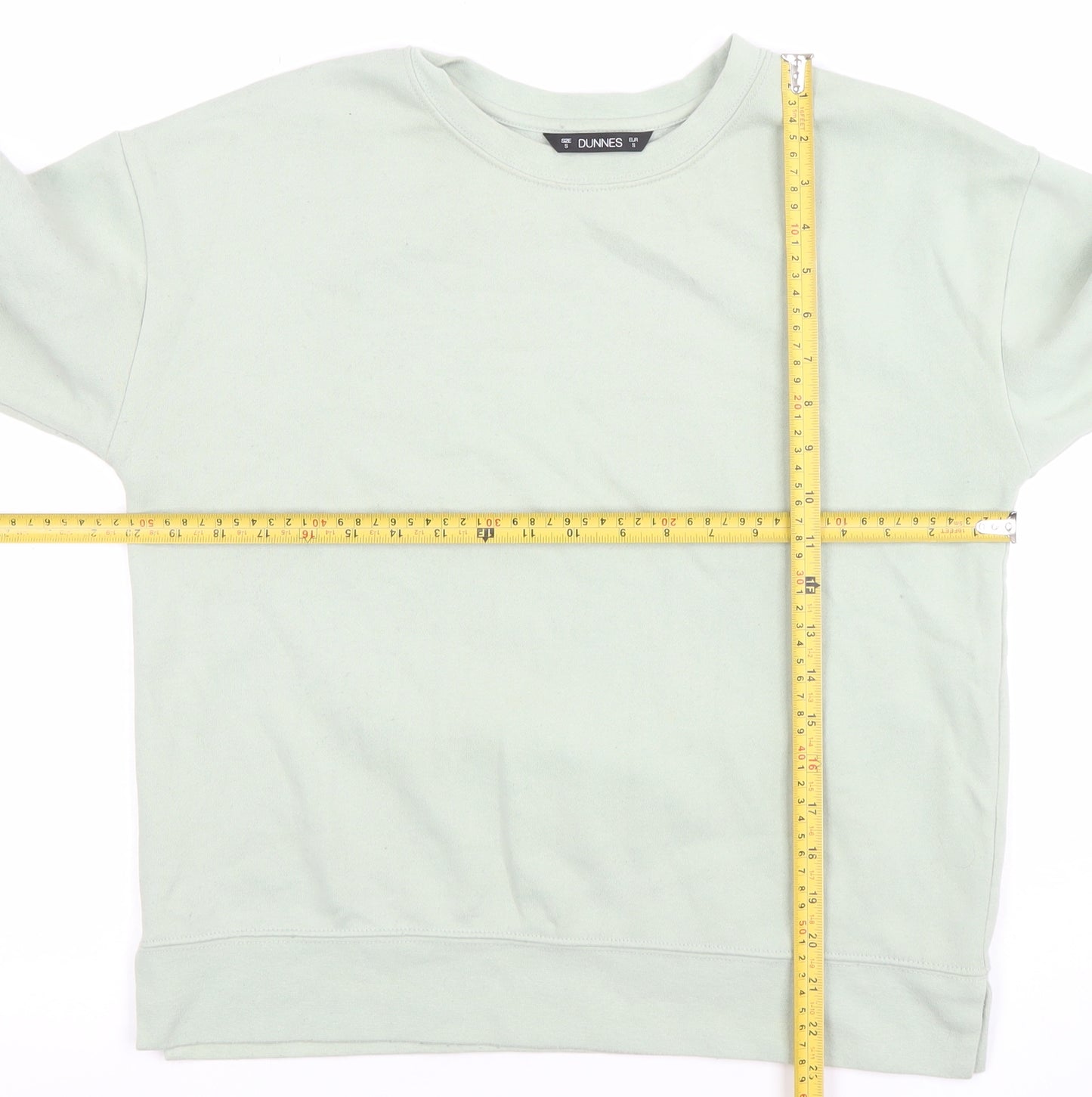 Dunnes Women’s Light Green Crew Neck Pullover Sweatshirt Size S