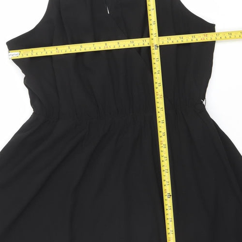 GUESS Women's Black Halter A-Line Chiffon Short Dress Size L