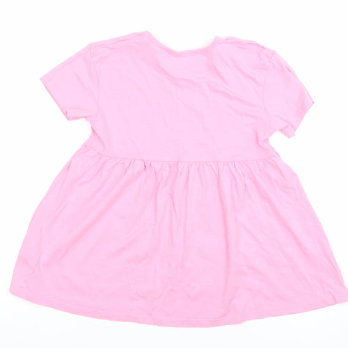 Dunnes Stores Girls Pink Butterfly T-Shirt Dress 2-3 Years Cotton