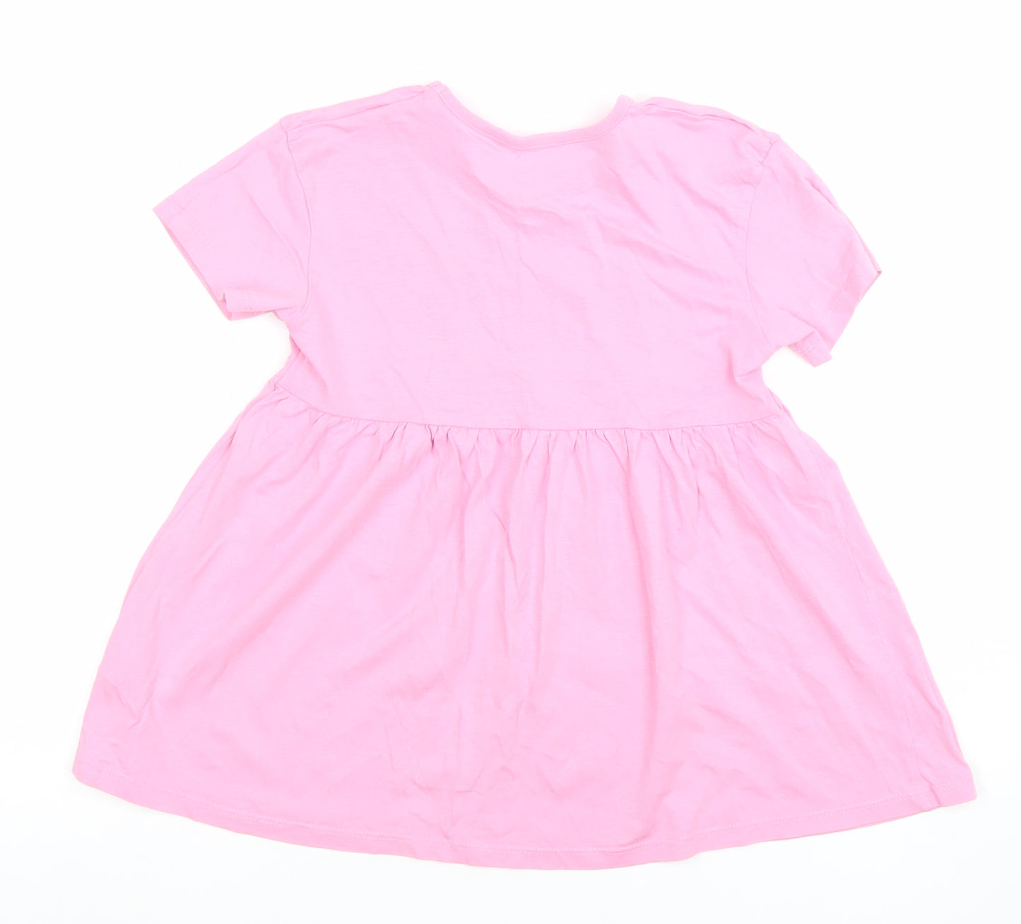 Dunnes Stores Girls Pink Butterfly T-Shirt Dress 2-3 Years Cotton