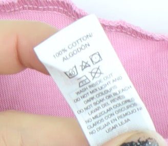 Dunnes Stores Girls Pink Butterfly T-Shirt Dress 2-3 Years Cotton