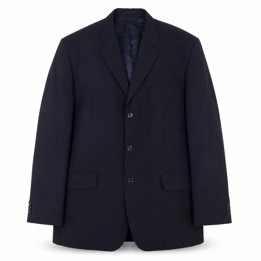 Next Men's Blue Wool Blend 42R Regular Fit 3-Button Blazer