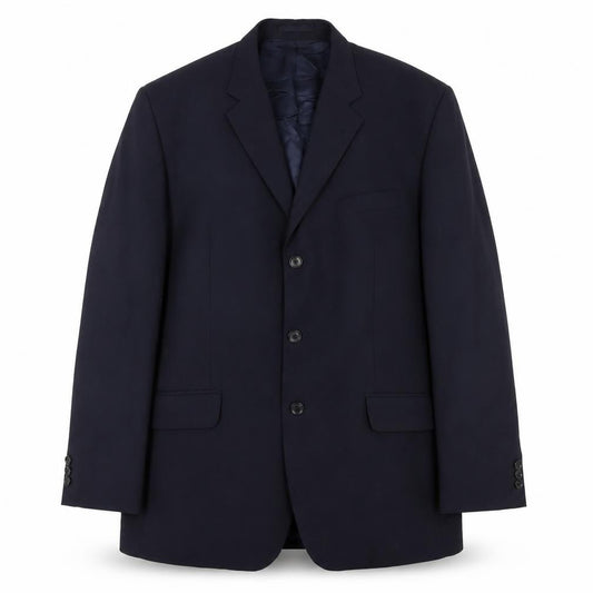 Next Men's Blue Wool Blend 42R Regular Fit 3-Button Blazer