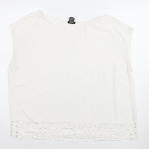 Ann Taylor Women's White Sleeveless Blouse Top Size XL