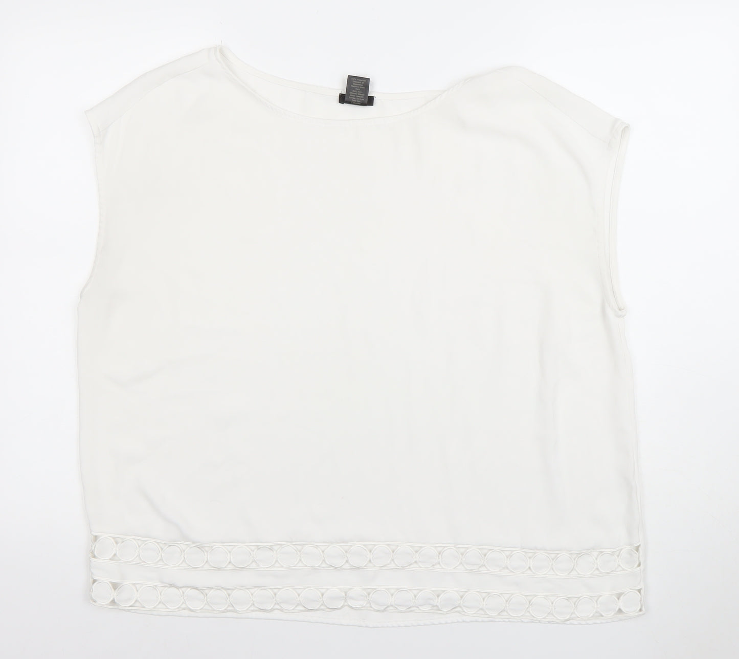 Ann Taylor Women's White Sleeveless Blouse Top Size XL
