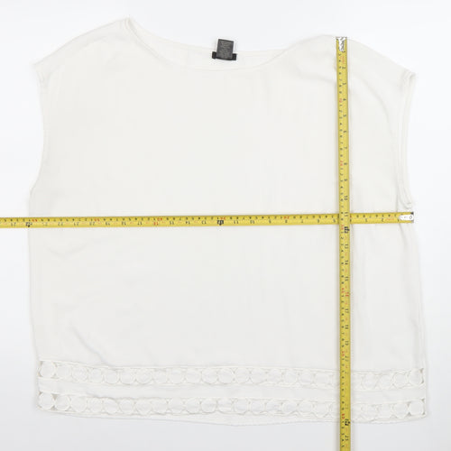 Ann Taylor Women's White Sleeveless Blouse Top Size XL