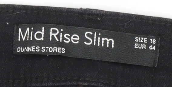 Dunnes Stores Men’s Black Mid Rise Slim Jeans Size 16