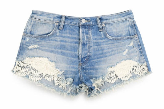 Abercrombie & Fitch Women's Blue High Rise Festival Cut-Off Denim Shorts Size 4