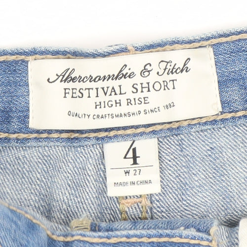 Abercrombie & Fitch Women's Blue High Rise Festival Cut-Off Denim Shorts Size 4