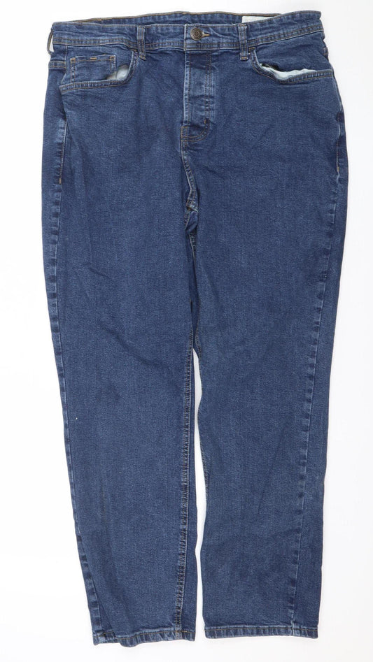 Denim Co. Men's Blue Regular Fit Straight Jeans 36W 30L