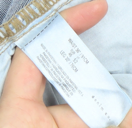 Denim Co. Men's Blue Regular Fit Straight Jeans 36W 30L