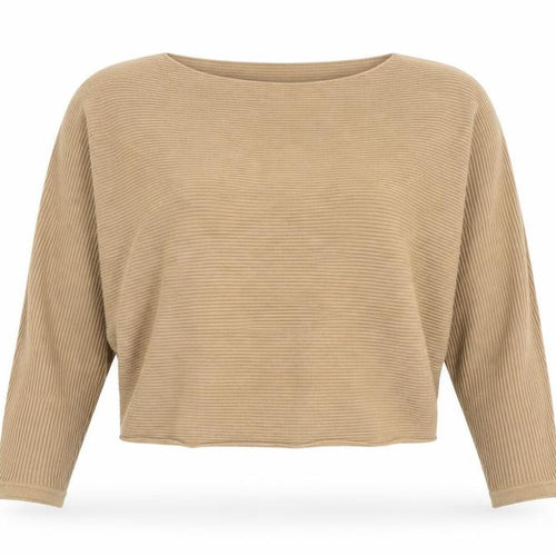 Abercrombie & Fitch Women's Beige Ribbed Pullover Jumper XS
