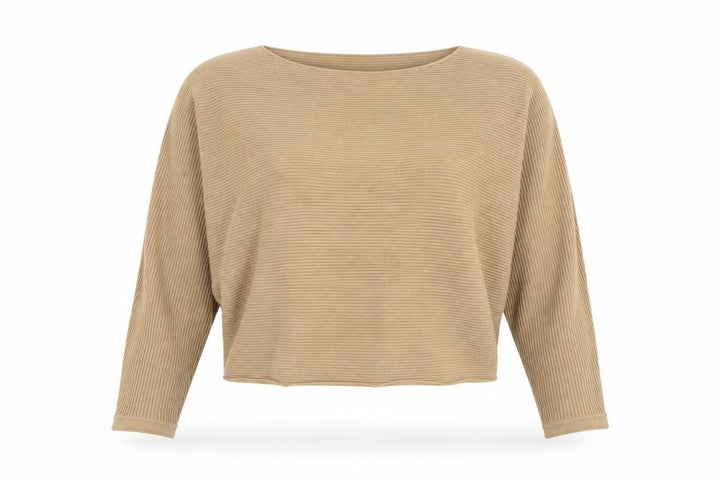 Abercrombie & Fitch Women's Beige Ribbed Pullover Jumper XS