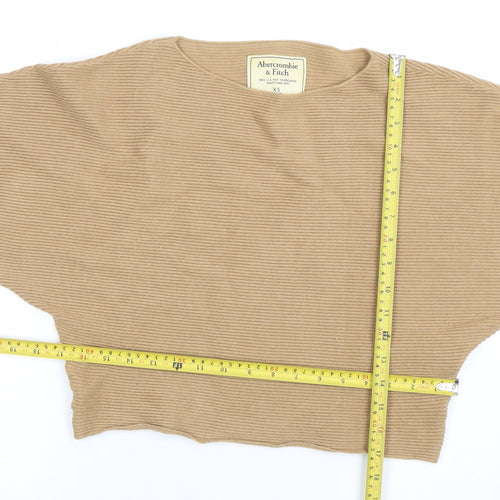 Abercrombie & Fitch Women's Beige Ribbed Pullover Jumper XS