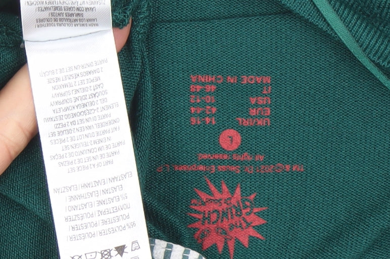 Women's Green The Grinch Christmas Long Sleeve Pyjama Top L